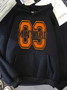 Minyard 03 Graphic Hoodie - Gray Casual Pullover With Orange & White Print, Soft Polyester Blend, Drawstring Hood, Perfect For Spring/Summer/Fall, Casual Wear Hoodie | Y Casual Hoodie | Polyester Blend Hoodie,Fall Hoodies,Men's Fall Clothes,Street Wear,Halloween,Mens Hoodies,Y2k Clothes,Jesus Hoodie,Thanksgiving Day,Nightmare Before Christmas,Christmas - Black - View 1
