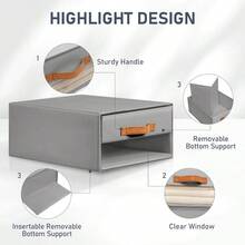 Closet Organizers And Storage Fabric Bins With Drawers For Closet Foldable Clothes Organizers With Clear Window Stackable Storage Drawers Units For Bedroom Living Room 4Pack Grey