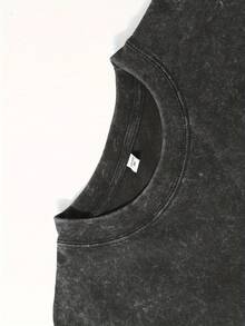 Printed Summer Youth Men'S Loose Short Sleeve Washed Vintage 230g Pure Cotton Comfortable Breathable Casual Street Round Neck T-Shirt