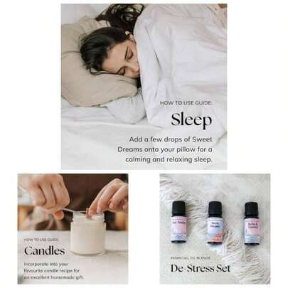 Essential Oils Blends Set Calming Essential Oils Diffusers Home, Sleep, Wax Melts Relaxing Aromatherapy Oils Set UK Made Vegan