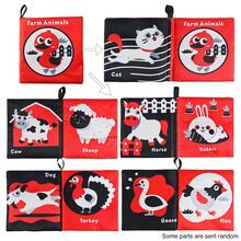 1pc High Contrast Baby Cloth Book, Animals Insects Cognition Soft Books Infant Crib Toys Early Educational Toy