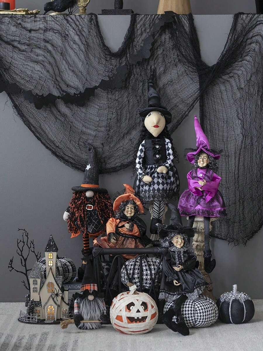 21"H Halloween Sitting Witch Decor