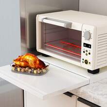 Kitchen Countertop Microwave Oven Organizer Stand With Pull-Out Shelf