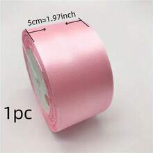 1 卷浅粉色/红色涤纶丝带花束包装丝带（尺寸 0.6/1/1.5/2/2.5/3.8/5 厘米），适用于 DIY 工艺品、礼品包装、婚礼装饰、蝴蝶结制作、婚礼糖果盒包装、圣诞节和派对装饰、婚礼请柬、节日装饰