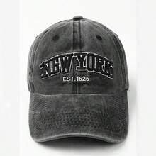 1 件男女通用刺绣“NEW YORK”水洗棒球帽，可调节休闲防晒棒球帽 - 彩色 - 查看 8