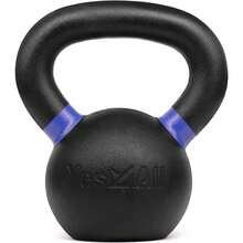 Powder Coated Cast Iron Kettlebell Strength Training Kettlebells Weight Set For Full Body Workout, Home Gym - C - Dark Blue - 8 KG / 18 LB - View 2