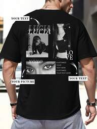 Customized Men's Personalized Poster Style T-Shirt Printed Loose Short Sleeve -Add Your Text Photo (Party/Boyfriend/Girlfriend)Valentine's Day Gift