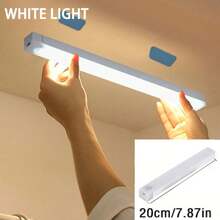 Lumină de noapte LED cu senzor de mișcare wireless, reîncărcabilă prin USB, lampă de bar cu bandă lungă pentru dulap, bucătărie, dulap, noptieră, scară, lumini LED, lumină de perete, lumini cu senzor de mișcare, mod de lumină constantă, mod de detectare a mișcării, lumină de noapte, lumini de dulap, Luz Led - Alb 2 - Vizualizare 14