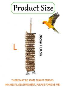 1 件手工鹦鹉玩具，纸壳，玉米壳，编织，咀嚼，绳子，牡丹，凤凰，虎皮图案，无聊救济，鸟笼挂饰（所有配件颜色随机组装） - 彩色 - 查看 9