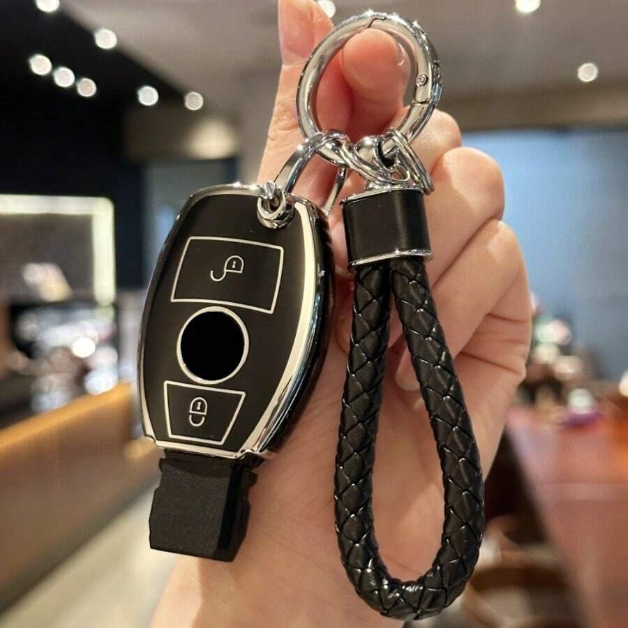 Geeignet für A, B, C, E-Klasse, GLS, GLA, GLK, GLC, CLS, CLA, AMG, W204, W205, W212, W176 Schlüsselanhänger, Halloween Accessoires, Lehrertags Geschenk, Weihnachtsgeschenkidee, Taschenanhänger, Ausweishalter an Schlüsselband, Kfz-Zubehör, Taschendekoration - Verschiedenfarbig - Übersicht 1