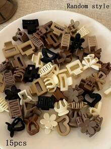 15/20/30个迷你花朵造型发夹，棕色小号发夹，适用于刘海和碎发（20个/套）发夹，发卡，发饰，秋冬季女士度假必备发饰，花朵发夹，夏季海滩度假必备 - 彩色 - 查看 5