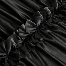 Victorian Ruffle Fabric Shower Curtain, Vintage Handcrafted Bow Tie Bath Curtain For Master Bathroom, Ruched Microfiber Bathroom Curtain With 12 Buttonholes, 72" W X 72" H