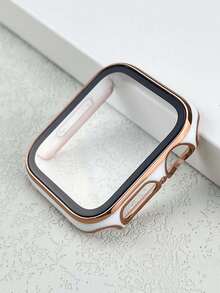 2-In-1 Apple Watch Protective Case, Globally Popular New Product, Apple Watch Screen Protector, PC Hard Material Electroplated Rose Gold Color, Suitable For Apple Watch Ultra 3/2/1, SE, S9/8/7/6/5/4/3/2/1 Series, For Men And Women, Watch Enthusiasts, Replacement SmartWatch 38/40/41mm, 42/44/45/49mm, White Watch Case