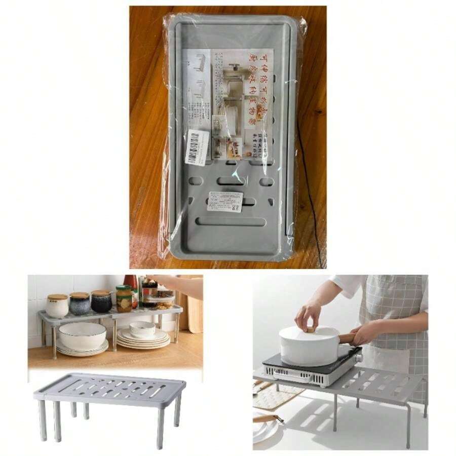 Expandable Shelf Organizer, Spice Rack Organizer, Expandable Drainage Trough Storage Rack, Layered Rack, Suitable Expanding 31 - 61cm, Suitable Kitchen, Living Room, Bathroom - Initial - View 1