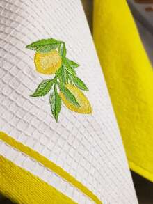 2-Pack 100% Cotton Kitchen Towels – 40x60 Cm | Soft Texture, Highly Absorbent, Dual-Sided Towels – MADE IN TURKEY - Light Yellow - View 3