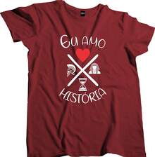 Men's I Love History Shirt - Burgundy - View 1