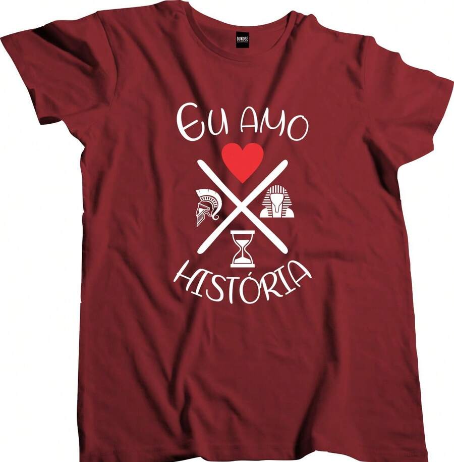 Men's I Love History Shirt - Burgundy - View 1
