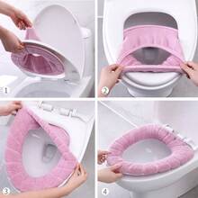 1pcs O-Shaped Knitted Toilet Seat For All Seasons, Washable Toilet Seat, Toilet Seat Cover, Elastic And Thickened Toilet Seat Washer