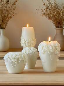 1 件圆柱形几何花卉硅胶模具 - 多用途耐热树脂/蜡烛/石膏，跨境批发、手工艺工作坊和创意 DIY 工具 - 白色 - 查看 7