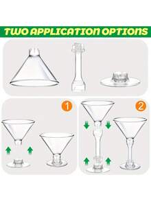 Pahare elegante din plastic pentru Martini, de 140 ml - potrivite pentru cocktailuri, șampanie și deserturi - reutilizabile, ideale pentru nunți, Ziua Îndrăgostiților și petreceri