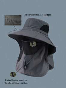 1 件男女通用纯色防晒徒步户外颈罩宽边钓鱼太阳帽，适合日常外出、徒步旅行、钓鱼 - 彩色 - 查看 13