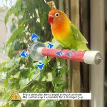 7-Color Bird Bath Perch With Suction Cup Base, Parrot Shower Perch, Window And Shower Adhesive Installation, Easy To Clean, Sturdy Installation, Comes With 1 Replacement Strap, Suitable For Smooth Surfaces - Multicolor - View 10