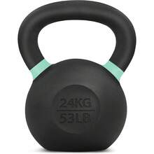 Powder Coated Cast Iron Kettlebell Strength Training Kettlebells Weight Set For Full Body Workout, Home Gym - I - Light green - 24 KG - 53 LB - View 1