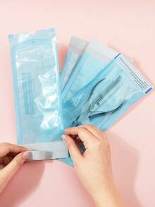 400/200/50/20pcs/Pack 90*230mm Disposable Nail Tool Sterilization Bags, Suitable For Nail Drill Bits, Sanding Strips, Steel Pushers, Etc., With Self-Sealing, Sterilization Indicator, Nail Supplies, Nail Tools, Nail Art Tools, Nails, Nail Tools (Suitable For Nail Extensions) - Blue and White - View 3