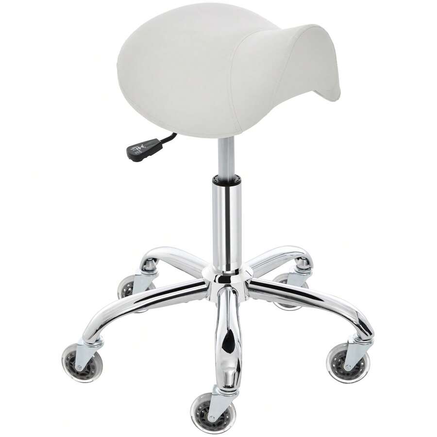 Saddle Stool With High-Density Sponge Cushion, Stable Stricture, Easy Assembly - trắng - Xem 1