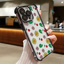 Funda de Teléfono Diseño Floral Divertido para 17 16, 15, 14, 13, 12, 11 Pro, X, XR, XS, 8, 8 Plus - Cubierta Trasera Transparente Suave con Protección Antigolpes - Colores mixtos - Ver 6