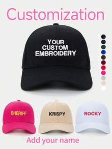 Pălărie brodată personalizată | Șapcă personalizată de tată cu logo-ul și textul tău | Șapcă de baseball unisex reglabilă pentru evenimente, cadouri, promoții corporative