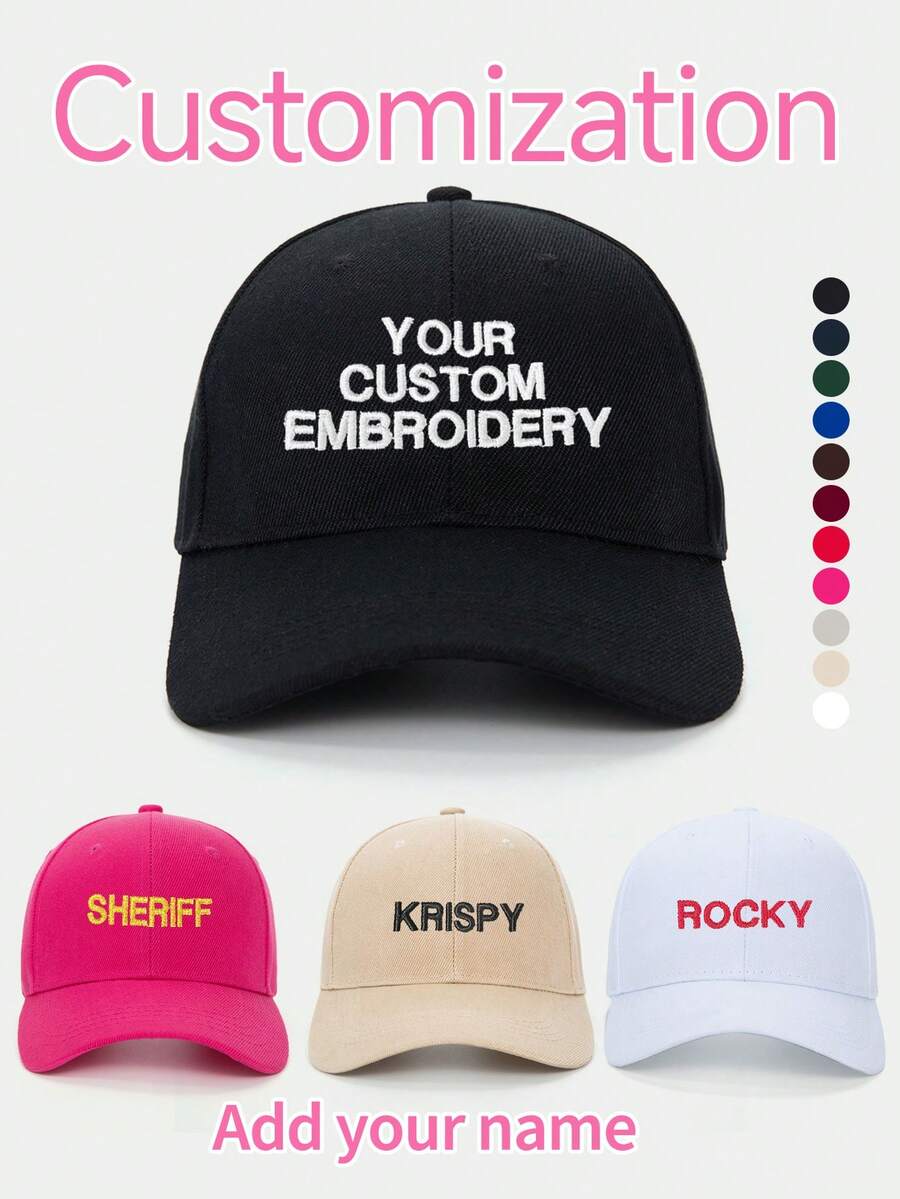 Pălărie brodată personalizată | Șapcă personalizată de tată cu logo-ul și textul tău | Șapcă de baseball unisex reglabilă pentru evenimente, cadouri, promoții corporative