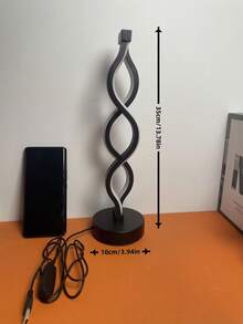 1pc Aluminum Alloy 3-Color Stepless Dimming Seaweed Desk Lamp, Asymmetrical Lamp, Spiral Lamp, Office Lamp, USB Powered, Reading Lamp, Dining Table/Bar Lamp, Holiday/Christmas Gift