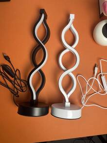 1pc Aluminum Alloy 3-Color Stepless Dimming Seaweed Desk Lamp, Asymmetrical Lamp, Spiral Lamp, Office Lamp, USB Powered, Reading Lamp, Dining Table/Bar Lamp, Holiday/Christmas Gift