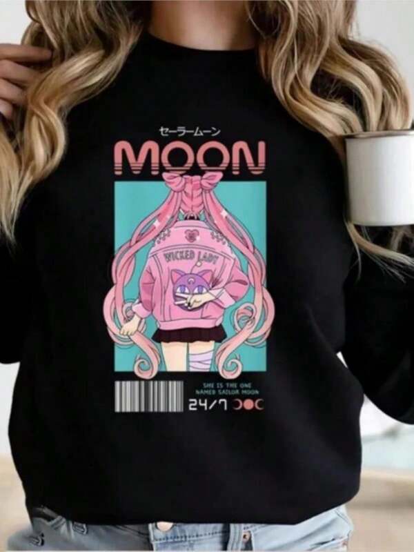 Sailor Moons Sweatshirt Mamoru Japanese Anime Luna Shirt Serena Tee Magical Girl Tokyo Animation 90s Kawaiis Harajuku Fashion Top