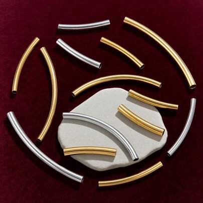 10 件长不锈钢弯管隔珠连接器饰物弯头连接器吊坠适用于手工珠宝配件