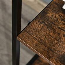 Cassettiera portaoggetti, 3 cassetti in tessuto, ripiani, struttura in metallo, marrone+grigio