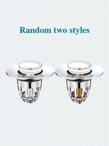 1/2pcs, Universal Bathroom Sink Stopper With Hair Catcher, Spring Core Bathtub Drain Cover, Press Type Plastic Core Pop Up Sink Plug, Basin Drain Strainer, Sewer Drain Plug, Bathroom Accessories, Bathroom Supplies, Bathroom Gadgets, Bathroom Decor, Home Decoration, Halloween, Christmas - Multicolor - View 9