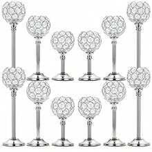 Set Of 3 Gold Crystal Bowl Candlestick Holders Metal Crystal Tealight Candelabras, Tall Crystal Votive Candlesticks Elegant Crystal Candle Stand For Dining Table Centerpiece Wedding Candle Decor,Room Decor,Gifts Birthday Graduation - Nhiều màu - Xem 16