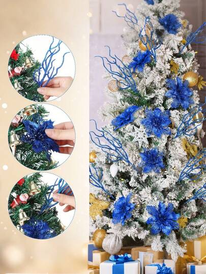 10pcs Christmas Tree Filler Decoration Set, Artificial Tree Branches, Suitable For Christmas Party, Wreaths, Table Centerpieces Home Decor Christmas Decorations Room Decor