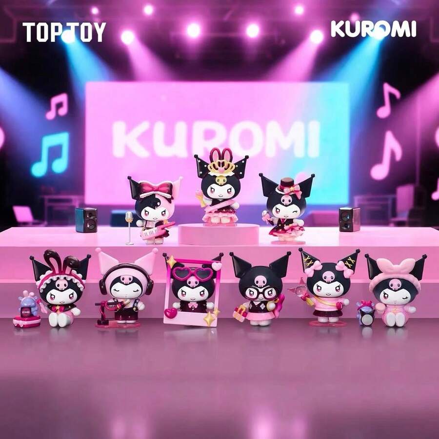 Miniso Figura de juguete de la serie Idol Sparkling de Sanrio Kuromi, lindo decorativo de escritorio y regalo coleccionable - Multicolor - Ver 1