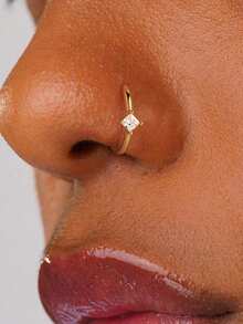 1 件星形心形鼻钉 925 纯银鼻环复古耳廓软骨穿孔简约珠宝婚礼派对珠宝礼物送给她的精美珠宝 - 彩色 - 查看 9