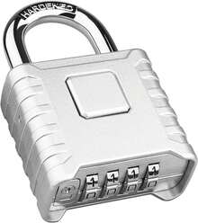 Lucchetto d'argento a combinazione a 4 cifre, lucchetto da esterno impermeabile da 52mm