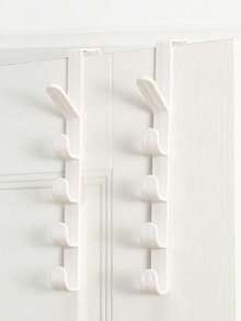 1pc White Plastic Door Hook, Modern Non Perforated Strong Hanger, Suitable For Home Use