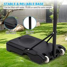 Sistema de aro de baloncesto portátil, 1,5-3 m, ajustable para niños/jóvenes, marco de PE, tablero de PVC irrompible, varillas de acero resistentes a la oxidación, fácil instalación y movilidad con dos ruedas.