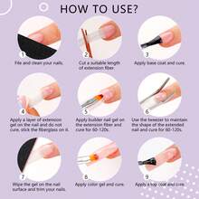 SAVILAND Builder Gel For Nails: Building Gel For El Nails Set With Mini Nail Lamp, Clear/Pink Rubber Base Gel, Builder For Nails Set For Nail Extension, Nails Yourself For Manicure Beginners - 無色 - 查看 6