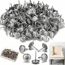 100 Pcs Upholstery Tacks For Decorative Furniture Upholstery Nails 11*16MM Vintage Head Diameter Brass Daisy Thumb Tack Push Pin Furniture DIY Decorative