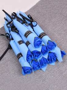 20个万圣节和圣诞节礼物，长28厘米/11英寸，宽4.5厘米/1.77英寸；20个情人节和教师节礼物，玫瑰单支香皂小礼品，仿真花束香皂，情人节礼物（送给女朋友/男朋友），玫瑰香皂，婚礼宾客礼物，伴娘礼物，派对回礼，送给酷妈的礼物，母亲节礼物，婚礼回礼，给家人和朋友的惊喜玫瑰爱心礼物 - 彩色 - 查看 4