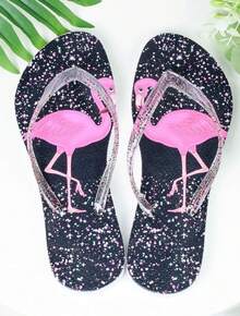 Women's Customized Flip-Flop Sandal With Original Print - Flamingo - View 1
