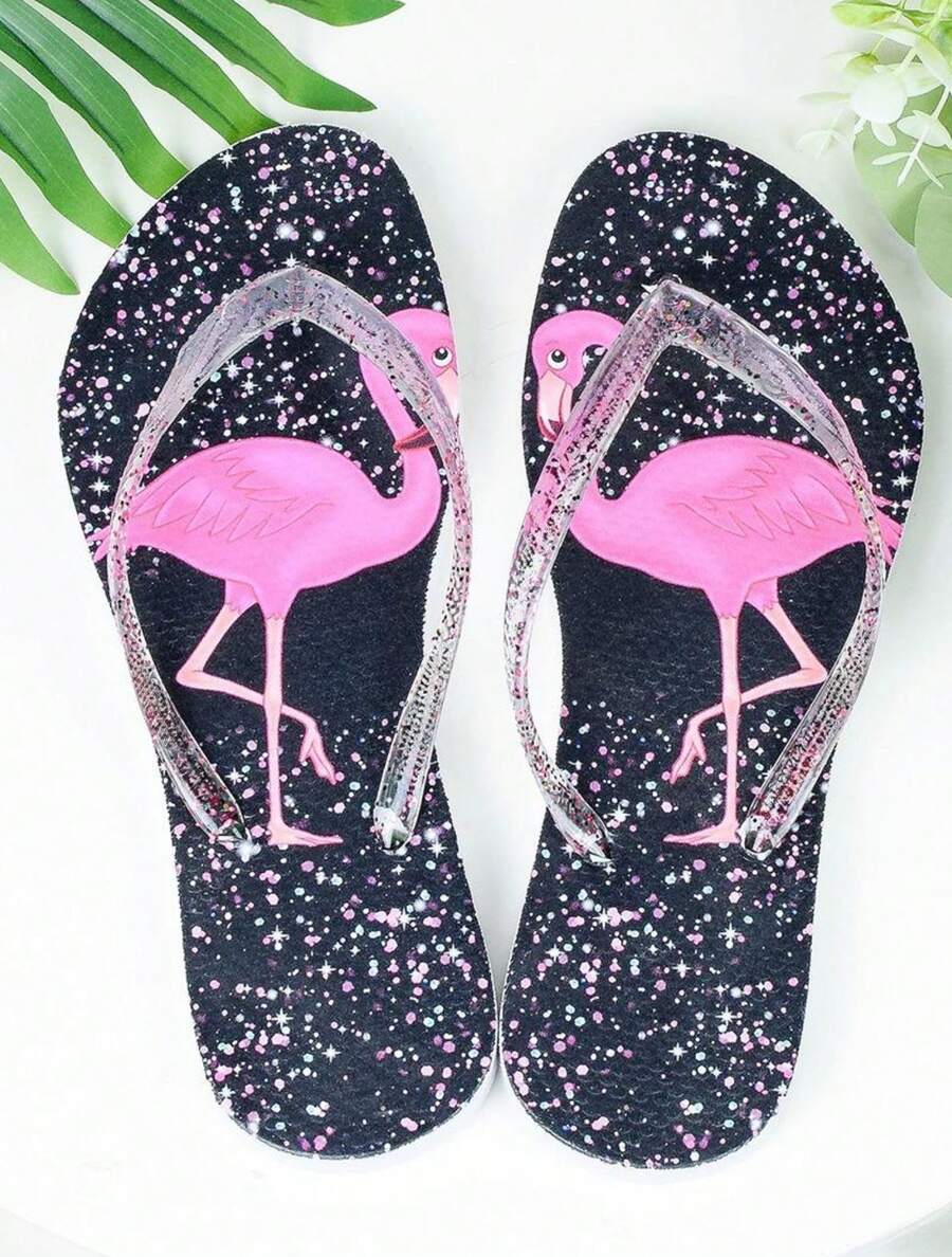 Women's Customized Flip-Flop Sandal With Original Print - Flamingo - View 1